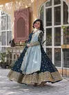 KA 1136 Faux Blooming Embroidery Designer Gown With Dupatta Wholesalers In Surat